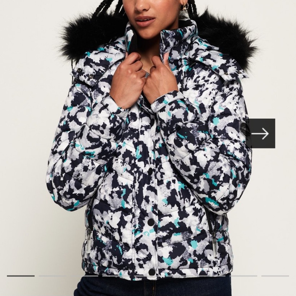 Superdry Jacket (removable faux fur trim) sz 6